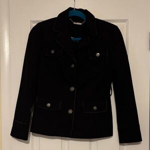 White House Black Market Black Blazer with Silver Buttons